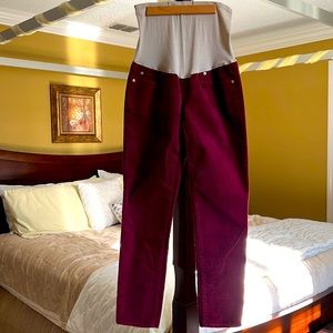 GAP MATERNITY CORDUROY FULL PANEL ANKLE PANTS